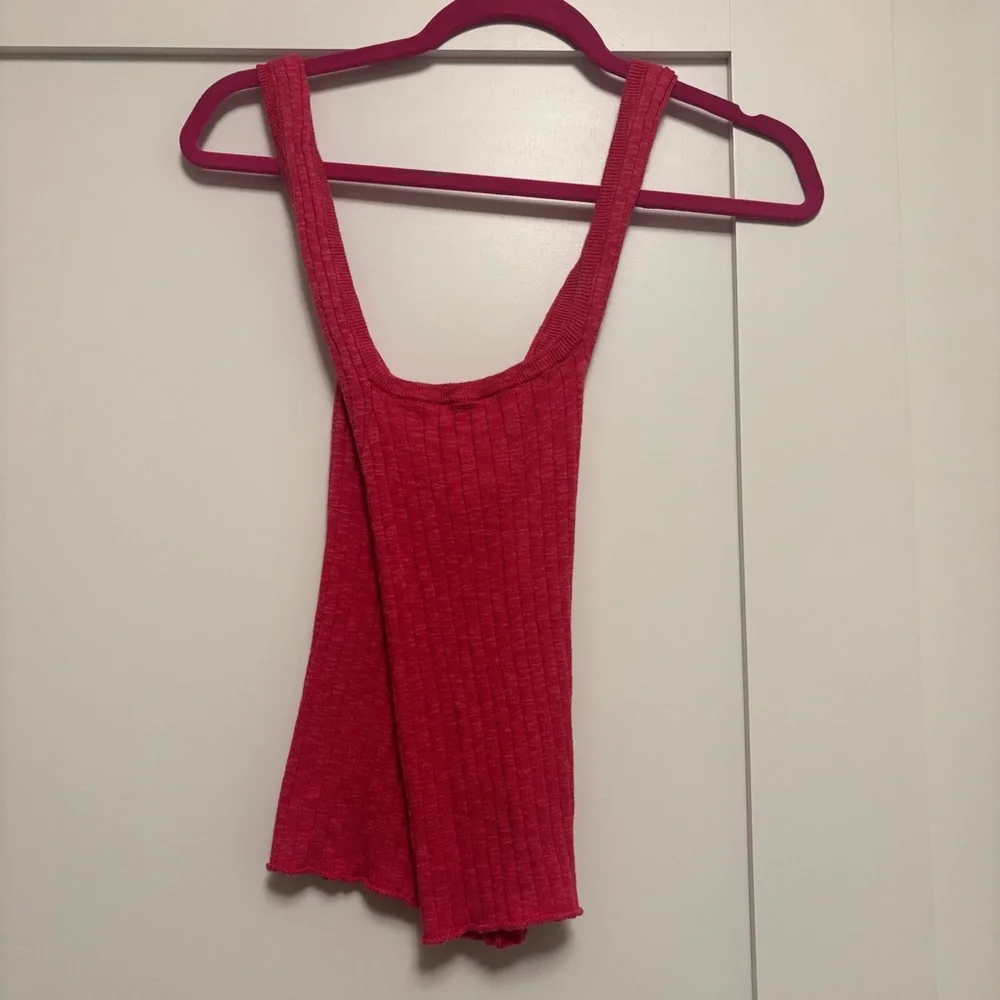 Pilcro Fuchsia Ribbed Knit Tank - Picture 3 of 4